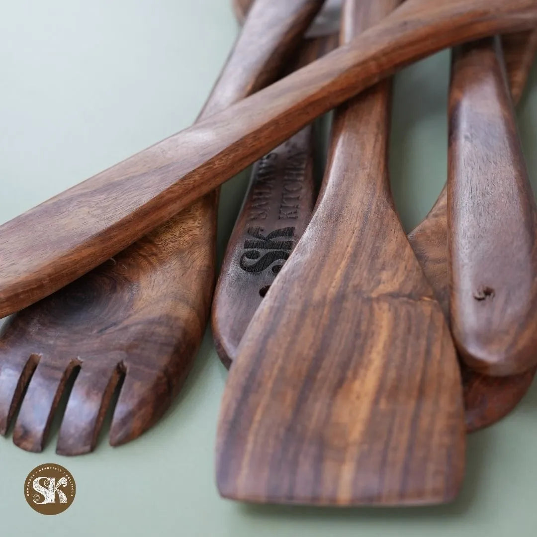 Spatula/Spoon Set | Sheesham Wood | Set of 6 | Toxin-Free