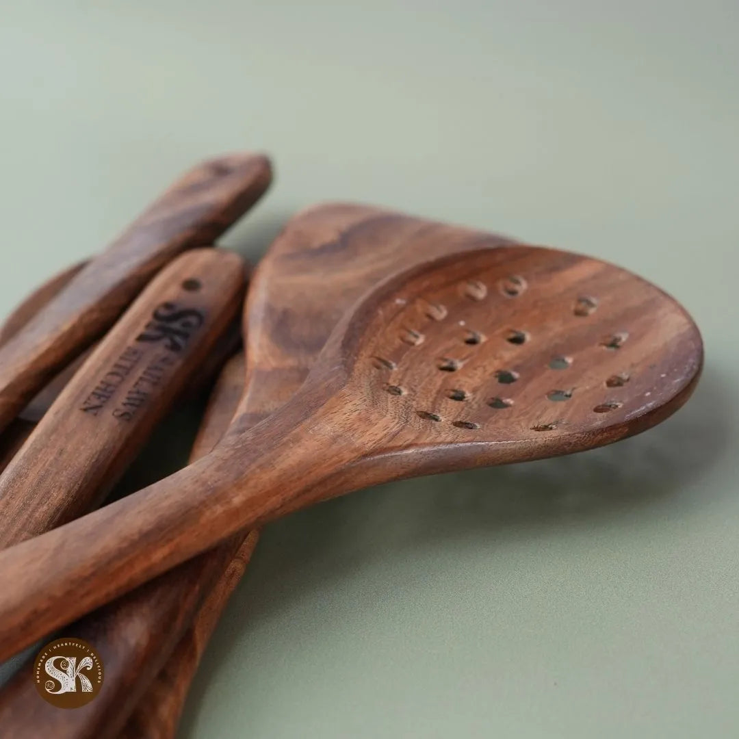 Spatula/Spoon Set | Sheesham Wood | Set of 6 | Toxin-Free